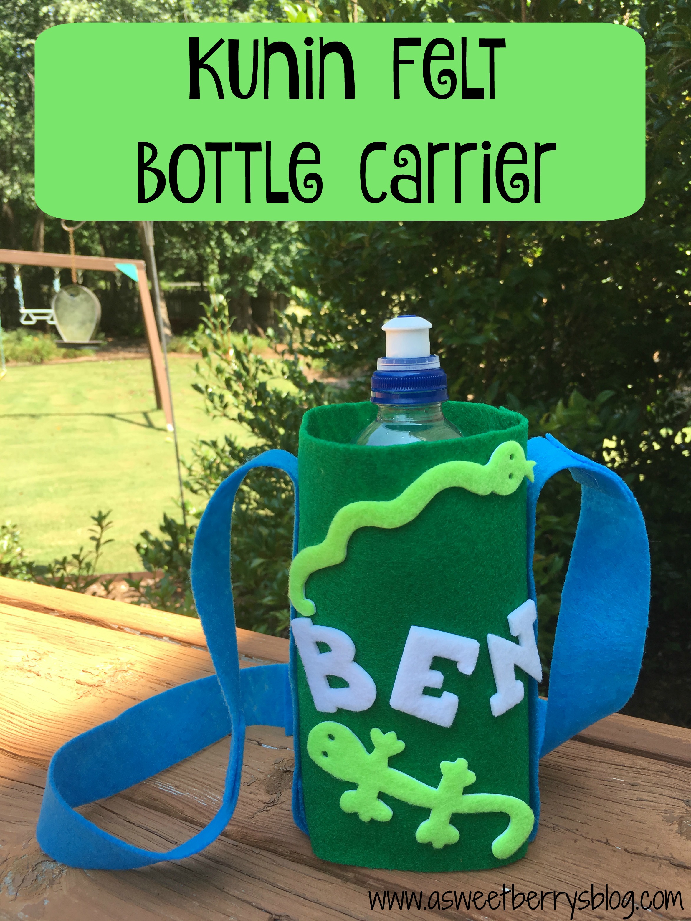 The easiest way to make a DIY fabric water bottle holder 