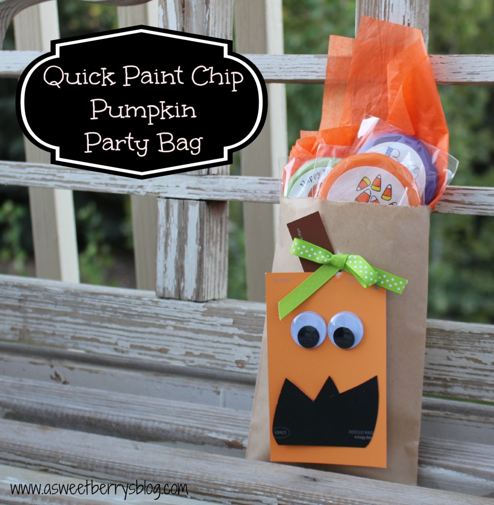 Craft Lightning Paint Chip Pumpkin Card and Party Bag | A Sweet Berry ...