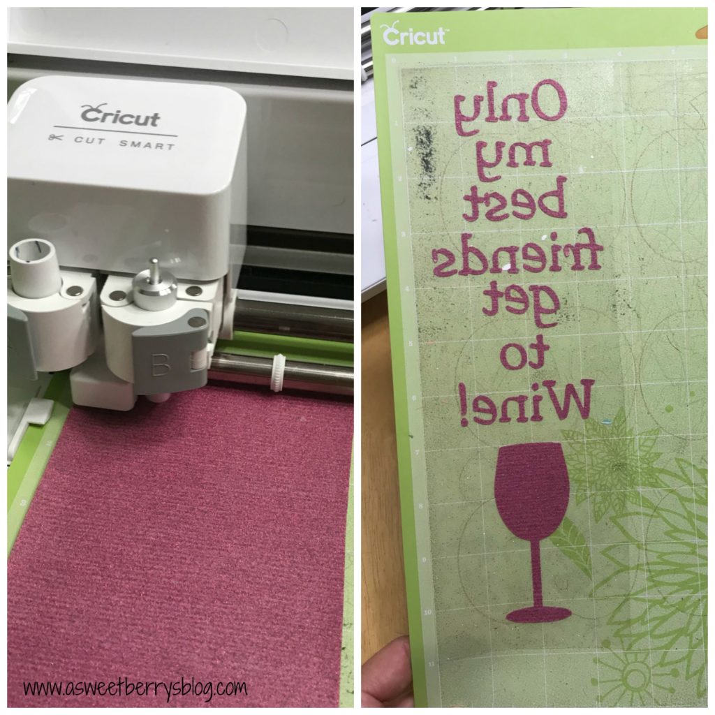 Cricut Iron On Wine Bottle Bag | A Sweet Berry Designs Blog